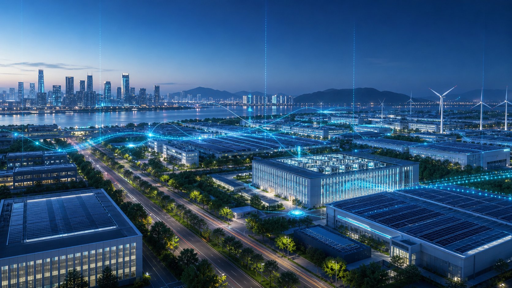 数字化连接的低碳智慧城市与工业园区全景